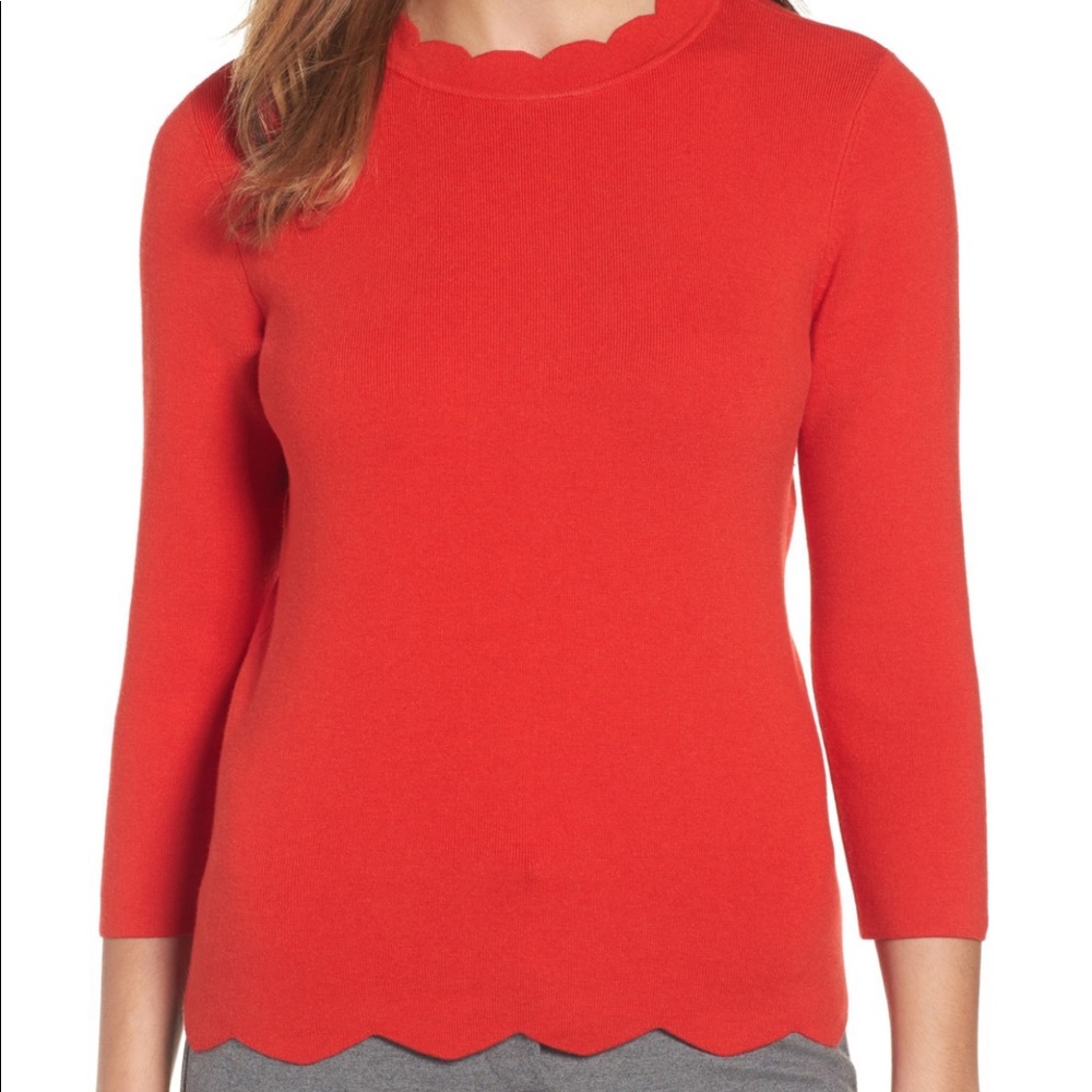 Halogen Scalloped Edge Sweater